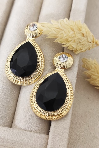 Boucles d'oreilles - Laiton plaqué or & pierre d'Agate