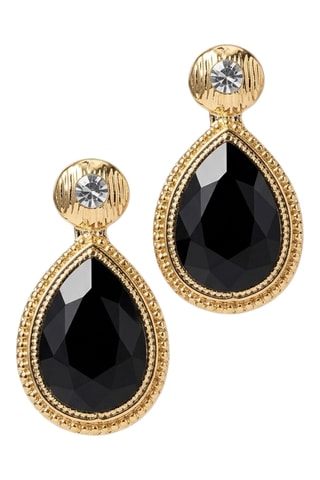 Boucles d'oreilles - Laiton plaqué or & pierre d'Agate