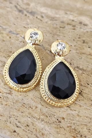 Boucles d'oreilles - Laiton plaqué or & pierre d'Agate