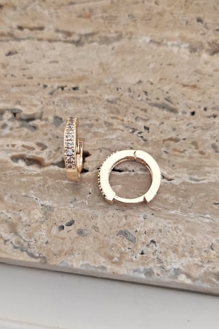 Boucles d'oreilles - Laiton plaqué or & zircon