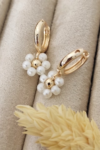 Boucles d'oreilles - Laiton plaqué or & perles