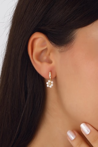 Boucles d'oreilles - Laiton plaqué or & perles