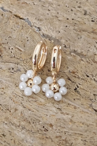 Boucles d'oreilles - Laiton plaqué or & perles