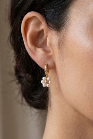 Boucles d'oreilles - Laiton plaqué or & perles