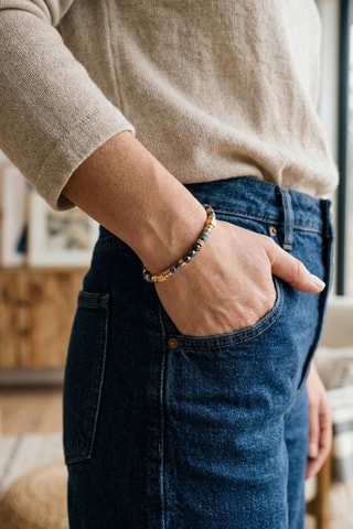 Bracelet - Laiton plaqué or & pierres de cristal