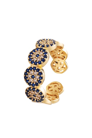 Bague - Plaqué or jaune et zircons