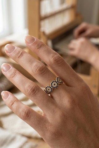 Bague - Plaqué or jaune et zircons