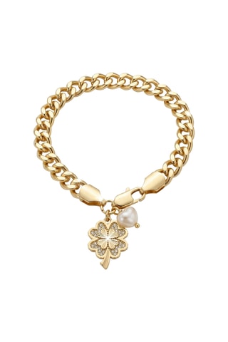 Bracelet - Plaqué or jaune et zircons