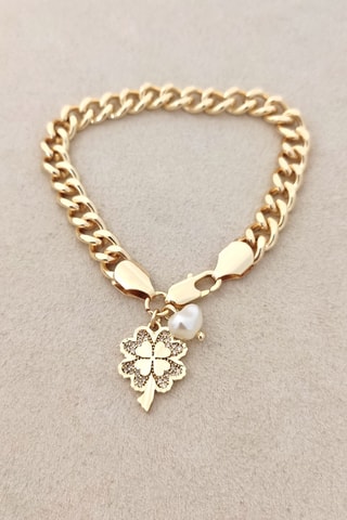 Bracelet - Plaqué or jaune et zircons