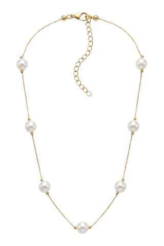 Collier - Laiton plaqué or & perles