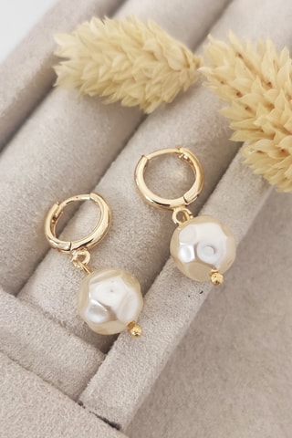 Boucles d'oreilles - Laiton plaqué or & perle