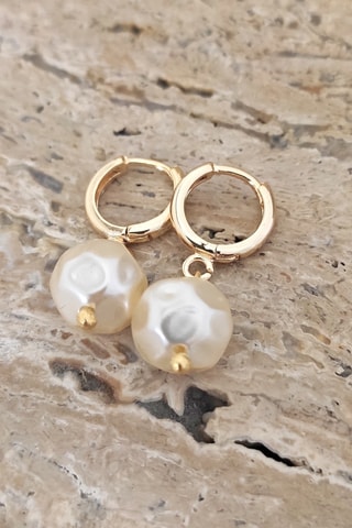 Boucles d'oreilles - Laiton plaqué or & perle