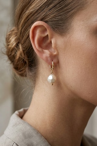 Boucles d'oreilles - Laiton plaqué or & perle