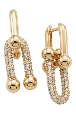 Boucles d'oreilles - Laiton plaqué or & zirconium