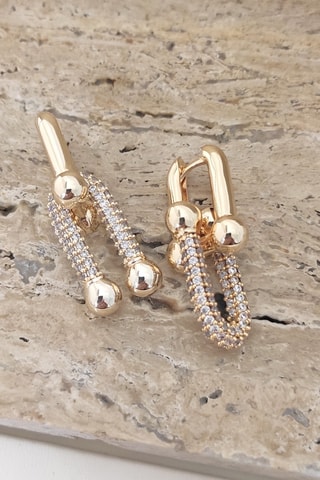 Boucles d'oreilles - Laiton plaqué or & zirconium