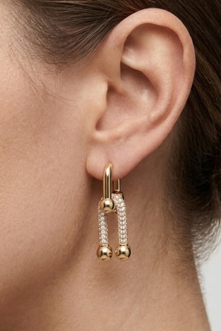Boucles d'oreilles - Laiton plaqué or & zirconium