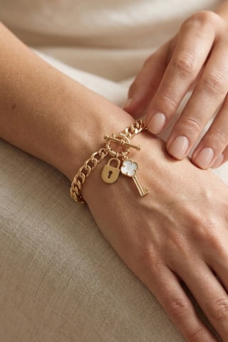 Bracelet - Plaqué or jaune et nacre