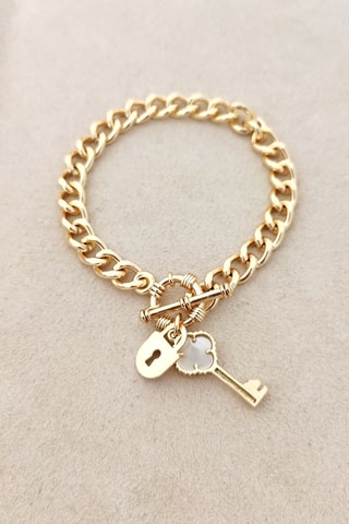 Bracelet - Plaqué or jaune et nacre