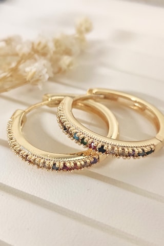 Créoles dorées à l'or fin - Zircons