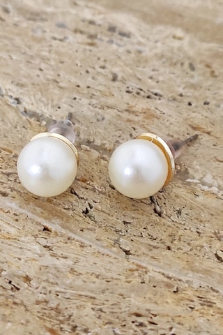 Boucles d'oreilles - Laiton plaqué or & perle