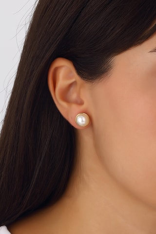Boucles d'oreilles - Laiton plaqué or & perle