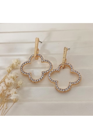 Boucles d’oreilles dorées à l'or fin - Zircons
