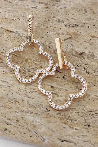 Boucles d’oreilles dorées à l'or fin - Zircons