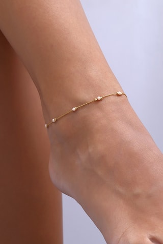 Bracelet de cheville - Laiton plaqué or & cristal