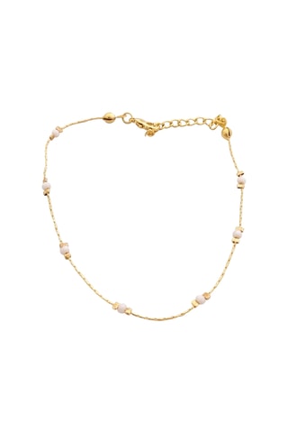 Bracelet de cheville - Laiton plaqué or & cristal