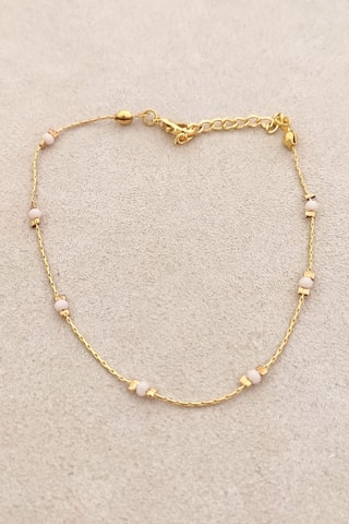 Bracelet de cheville - Laiton plaqué or & cristal
