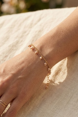 Bracelet chaîne - Laiton plaqué or & cristal
