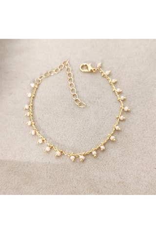Bracelet chaîne - Laiton plaqué or & cristal