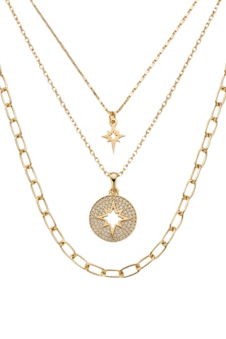 Collier doré à l'or fin - Zircons
