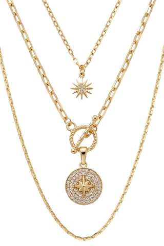 Collier doré à l'or fin - Zircons
