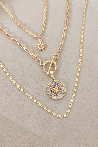 Collier doré à l'or fin - Zircons