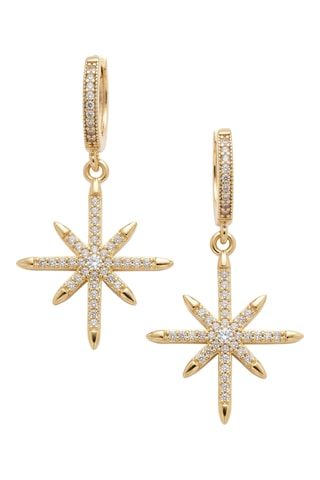 Boucles d’oreilles dorées à l'or fin - Zircons