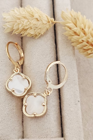 Boucles d’oreilles dorées à l'or fin - Nacre