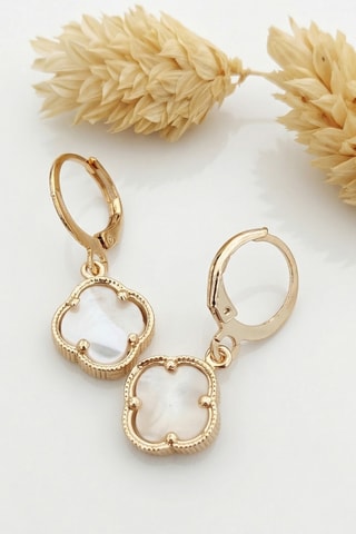 Boucles d’oreilles dorées à l'or fin - Nacre