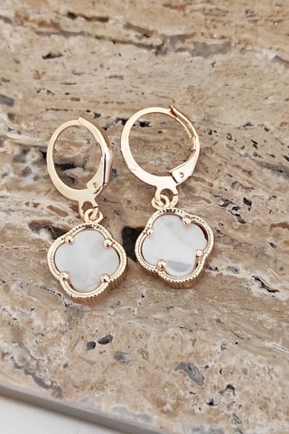 Boucles d’oreilles dorées à l'or fin - Nacre