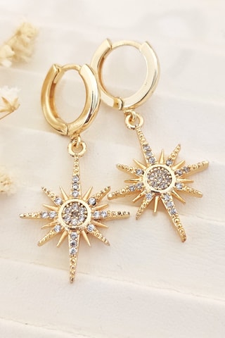Boucles d'oreilles - Laiton plaqué or & zirconium