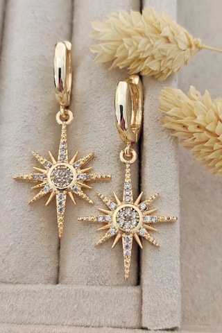 Boucles d'oreilles - Laiton plaqué or & zirconium