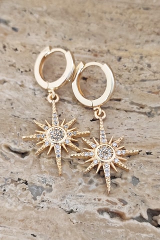 Boucles d'oreilles - Laiton plaqué or & zirconium