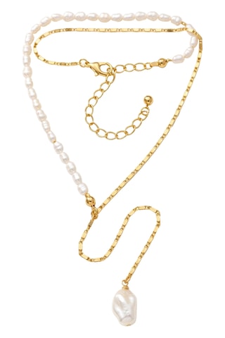 Collier pendentif  - Laiton plaqué or & perle