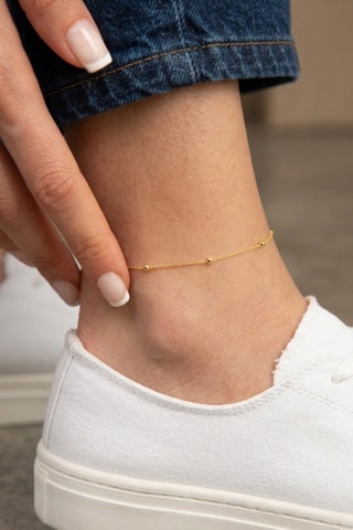 Chaîne de cheville dorée à l'or fin