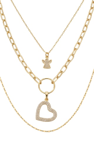 Collier multiple - Laiton doré & zircon