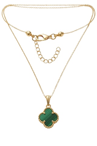 Collier doré à l'or fin - Malachite