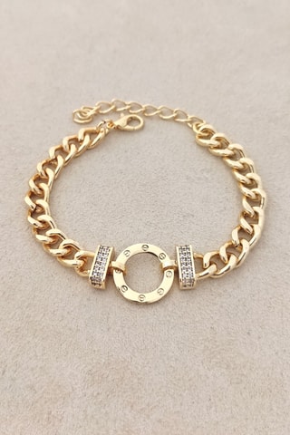 Bracelet doré à l'or fin - Zircons