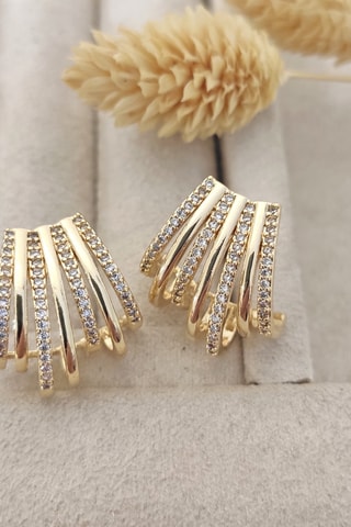 Créoles dorées à l'or fin - Zircons