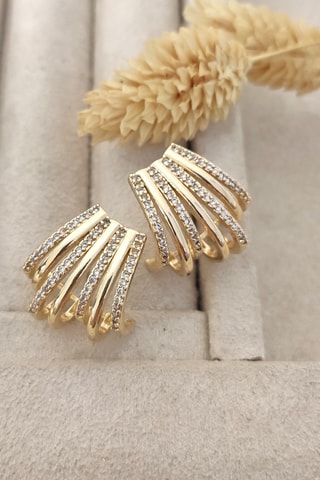 Créoles dorées à l'or fin - Zircons