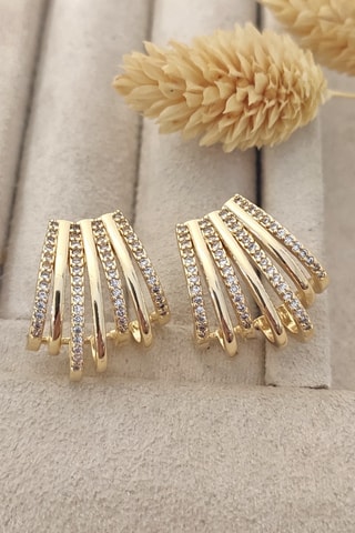 Créoles dorées à l'or fin - Zircons